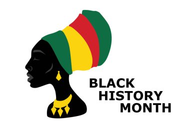 African American History or Black History Month. Celebrated annually in February in the USA and Canada. Black woman silhouette. clipart