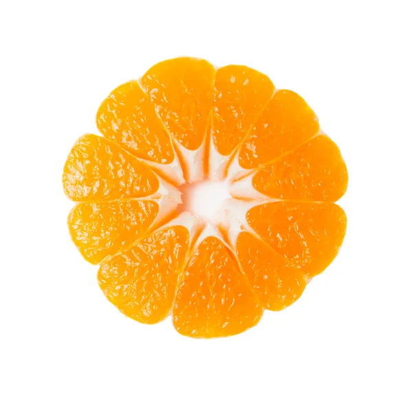 Tangerine Slice Shadow Isolated White Background — Stock Photo, Image