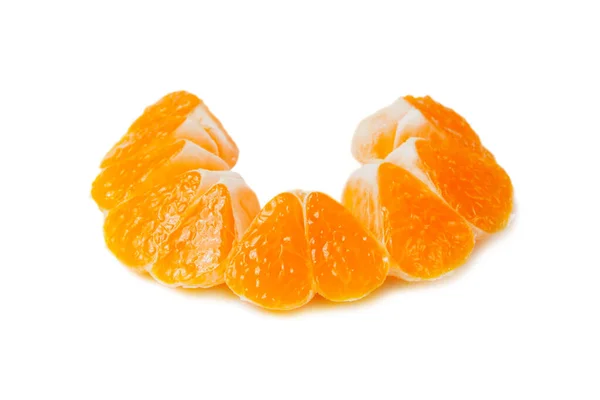 Tangerine Slices Shadow Isolated White Background — Stock Photo, Image