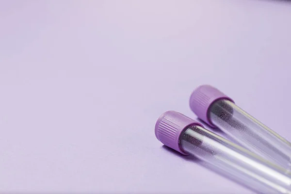 Test Tube Collecte Sang Vide Violet Avec Edta Comme Anticoagulant — Photo