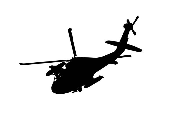 Silhouette of military helicopter. EPS10 vector illustration.