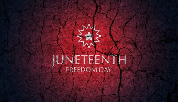 Juneteenth Freedom Day Met Grunge Stone Textuur Juni 1865 Ontwerp — Stockfoto