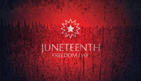 Juneteenth Freedom Day Con Grunge Struttura Ferro Arrugginito Giugno 1865 — Foto Stock