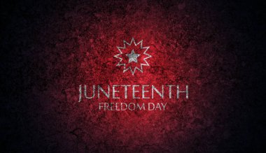 Haziran Özgürlük Günü, grunge taşı dokusuyla. 19 Haziran 1865. Bayrak ve Bayrak Tasarımı.