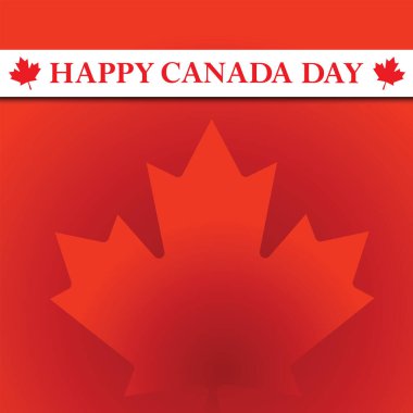 Kanada tebrik kartın kutlu olsun. Metin ve Kanada bayrağı rengi. EPS10 vektör illüstrasyonu.