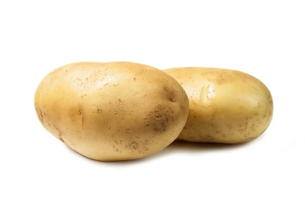 Rauwe Oogst Aardappelen Geïsoleerd Witte Achtergrond — Stockfoto