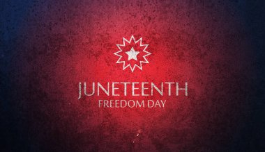 Paslı demir dokusuyla Haziran Özgürlük Günü 'nde. 19 Haziran 1865. Bayrak ve Bayrak Tasarımı.