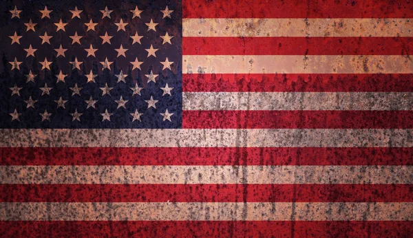 Förenta staterna, USA, USA, amerikansk flagga på grunge metal bakgrund konsistens — Stockfoto