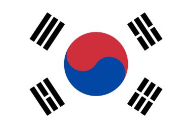 Güney Kore bayrağı. Güney Kore 'nin resmi bayrak formu. EPS10 vektör illüstrasyonu.