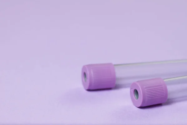 Test Tube Collecte Sang Vide Violet Avec Edta Comme Anticoagulant — Photo