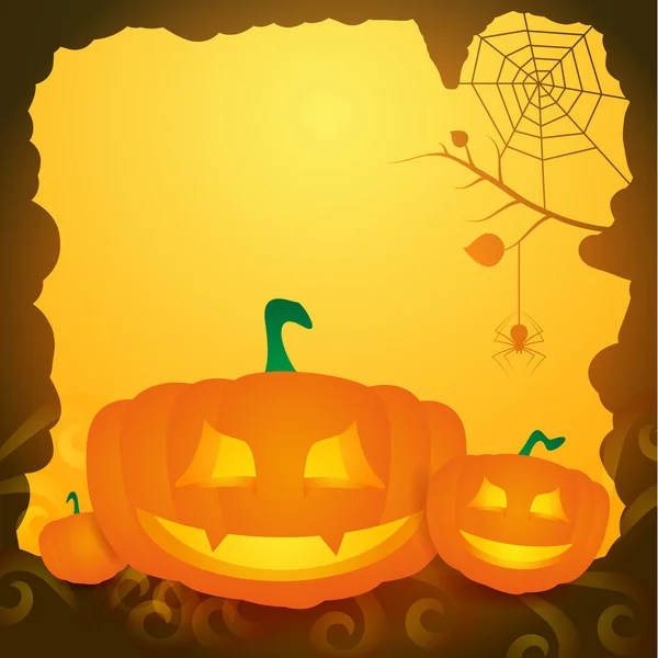 Halloween background with pumpkins. — Stock Vector