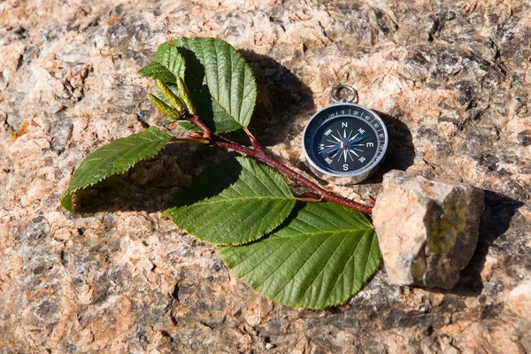 Bússola em um fundo de pedra — Fotografia de Stock