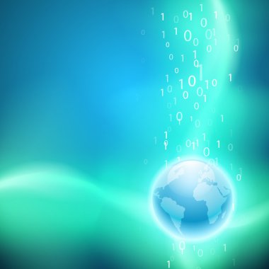 Dünya için ikili kod akışı.