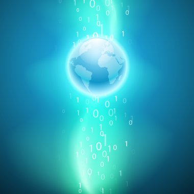 Dünya için ikili kod akışı.