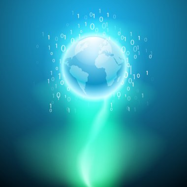 Dünya için ikili kod akışı.