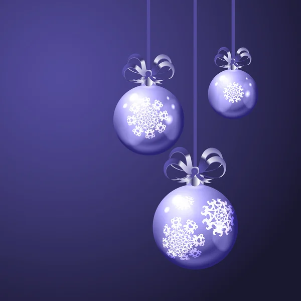 Bolas de Navidad sobre fondo azul — Vector de stock