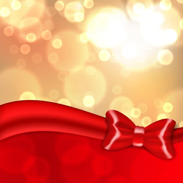 Boże Narodzenie tło z kokardą czerwony — Wektor stockowy