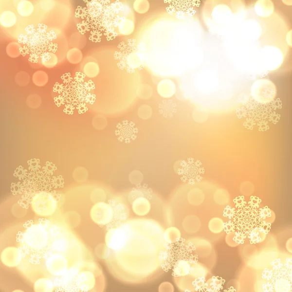 Guld jul ljus bakgrund — Stock vektor