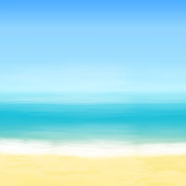 Strand en blauwe zee. Tropische achtergrond. — Stockvector