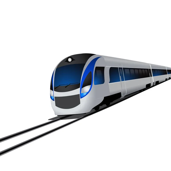 Modern yüksek hızlı tren, üzerinde beyaz izole