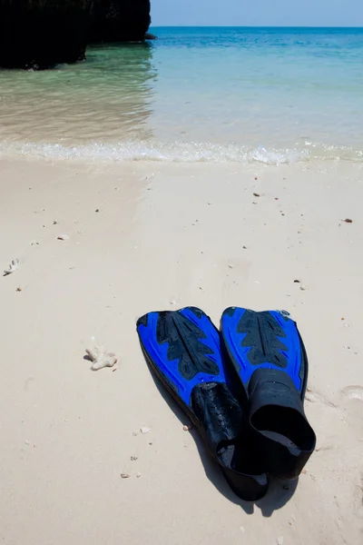 Flippers on sandy beach — Stock Photo, Image