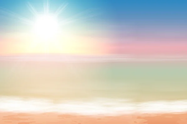 Hermosa puesta de sol mar — Vector de stock