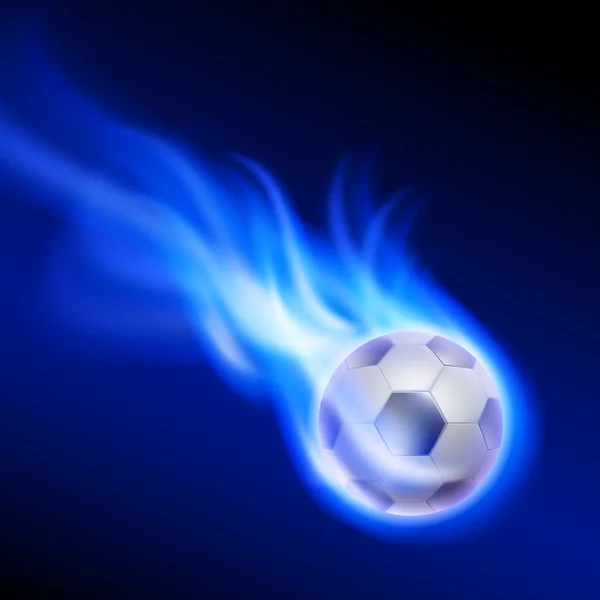 Καύση ποδοσφαίρου στην μπλε πυρκαγιά — Διανυσματικό Αρχείο