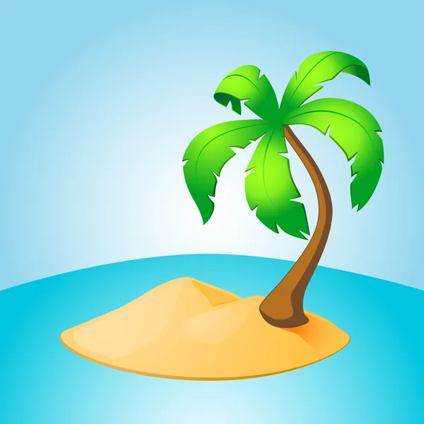 Ostrov Palm tree — Stockový vektor