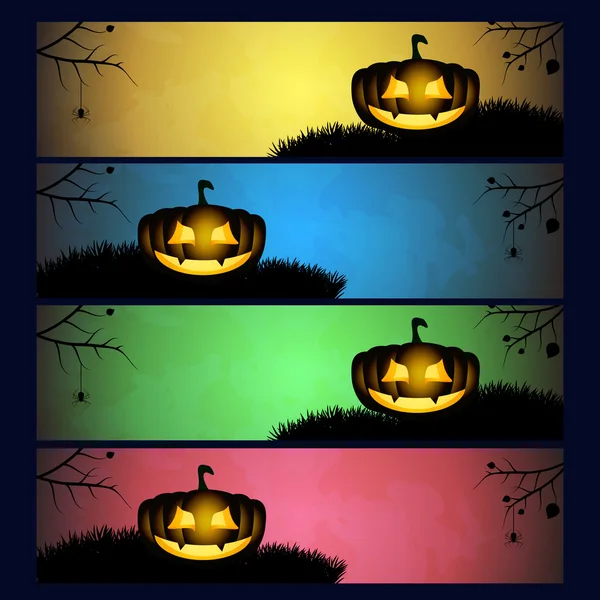 Set of Halloween banners — Stock Vector