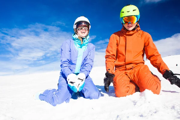 A couple on mountain vacation. Dolomiti Superski, Itlay — Stock Photo, Image