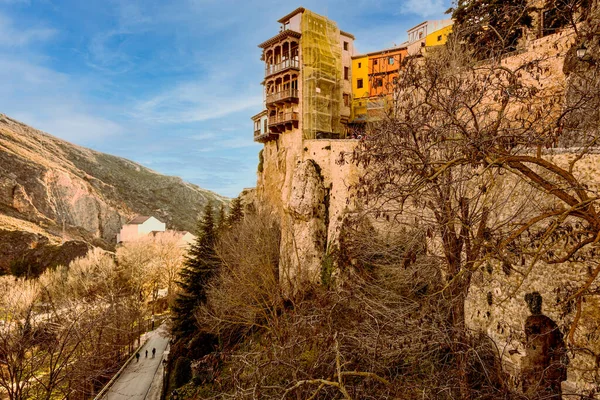 Wiszące Domy Klifach Mieście Cuenca Hiszpania — Zdjęcie stockowe