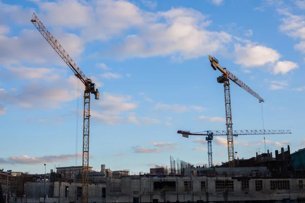 Large construction cranes — Stock Photo, Image