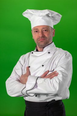 kollarını çapraz ayakta ciddi Şef