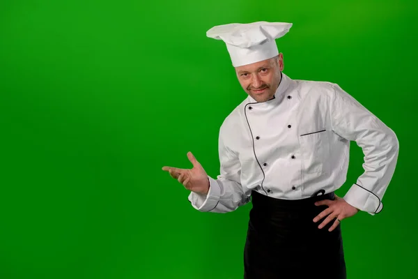 stock image serious chef standing with his arms crossed