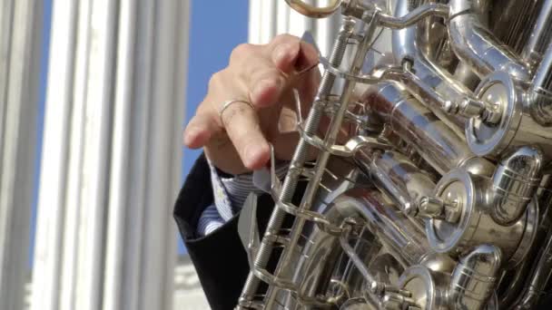 Ensaio de orquestra ao ar livre — Vídeo de Stock