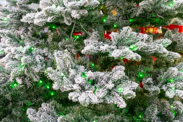 White Snow Covered Tree Decorated — Stock Photo, Image