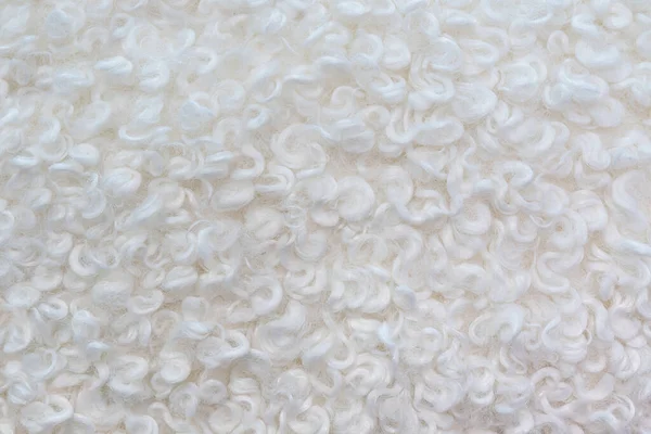 Textura Encaracolada Ondulada Branca Artificial Fundo Branco Abstrato — Fotografia de Stock