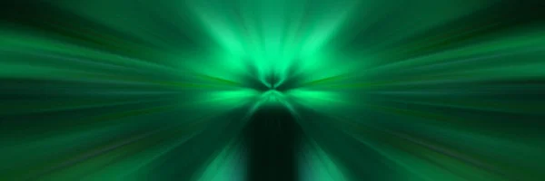 Dynamic Green Beams Flash Space Going Perspective — Stock Photo, Image