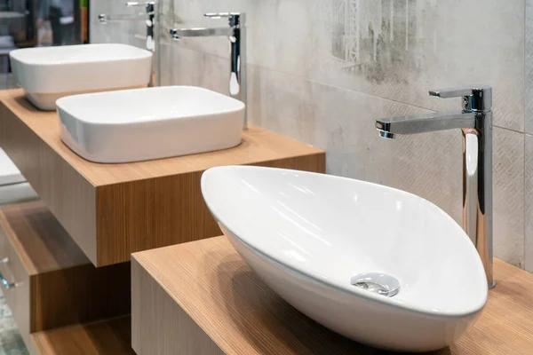 Water Tap Sink Bathroom Interior Living Quarters — Stock Photo, Image
