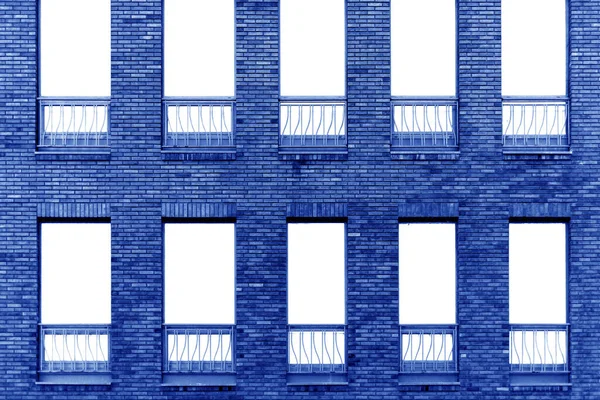 Blue Brick Building Wall Interior Modern Loft Background Design — Stock Photo, Image