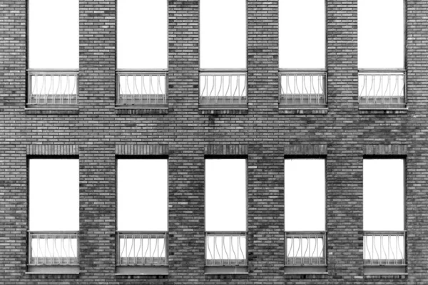 Black Brick Building Wall Interior Modern Loft Background Design — Stock Photo, Image