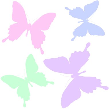 Kelebek siluetlerinin kusursuz deseni. Güzel böceklerin doğal arka planı. 