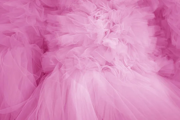 Красиві Складки Прозоро Рожевої Тканини Текстильна Текстура — стокове фото