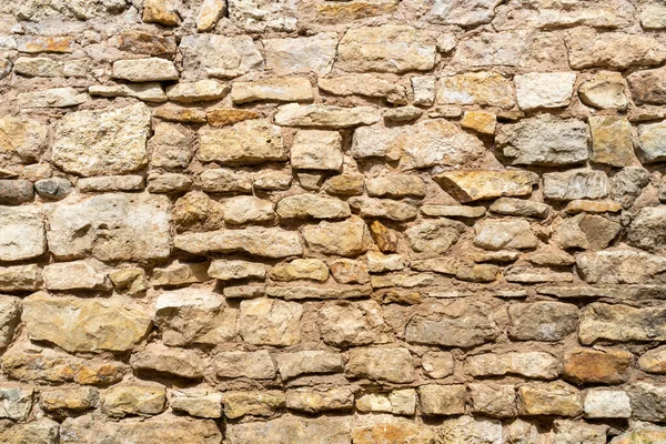 Желтая Каменная Стена Текстура Каменной Стены Старого Дома — стоковое фото