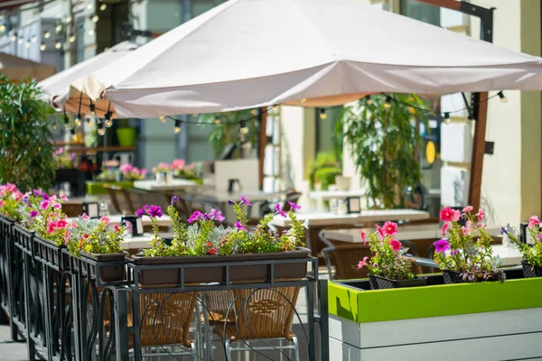 Moscovo Rússia Julho 2021 Interior Café Rua Verão Cidade — Fotografia de Stock