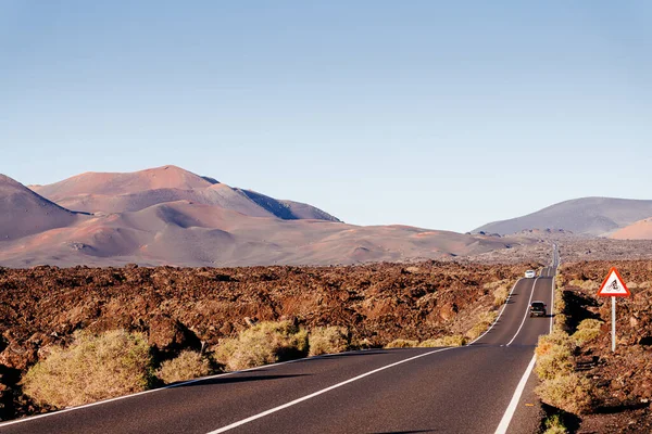 Timanfaya, Volcanic Landscape in Lanzarote Island. Canary Islands — Stock Photo, Image