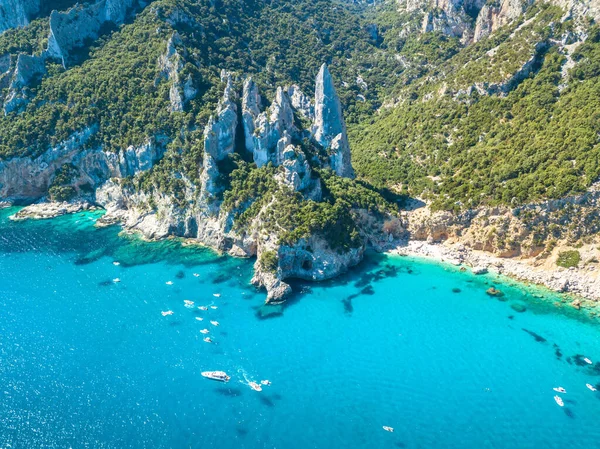 Cala Goloritze, Orosei Körfezi, Doğu Sardunya, İtalya. Hava görünümü