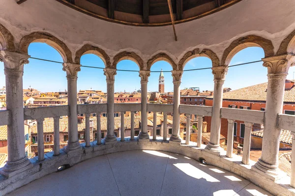 St Mark bell tower from Contarini del Bovolo stairway. Venice, Veneto, Italy. — Stock Photo, Image