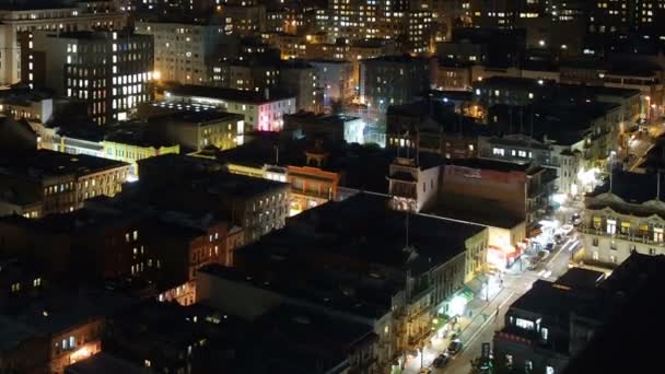 San Francisco nob hill nacht — Stockvideo