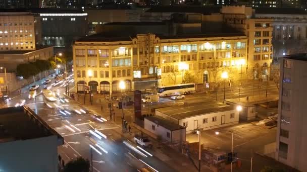 Rynku ulica upływ czasu redakcji san francisco z zoomem — Wideo stockowe